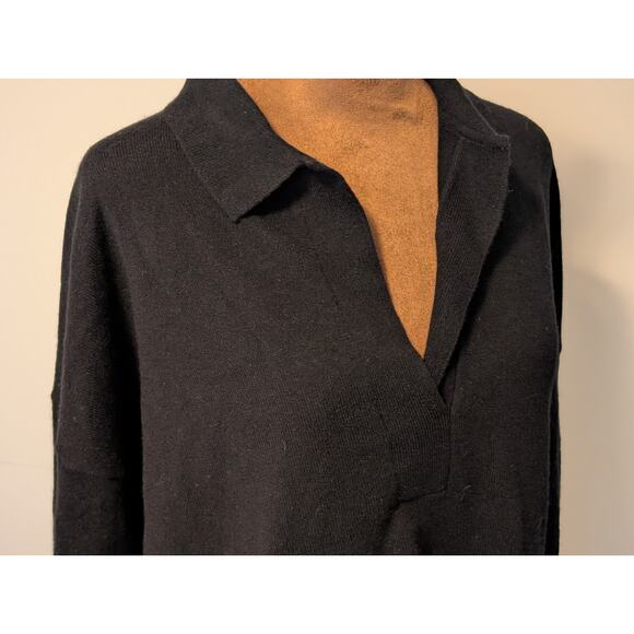 NWT Quince Mongolian Cashmere Polo Sweater Black Cozy Soft Sz XL - Picture 5 of 8